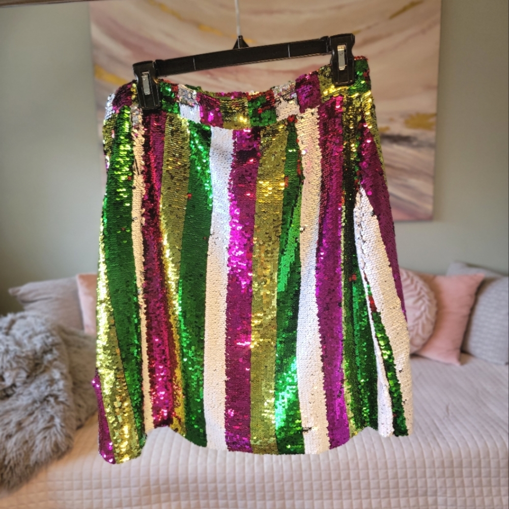 Sparkle City Reversible Sequin Skirt | XL